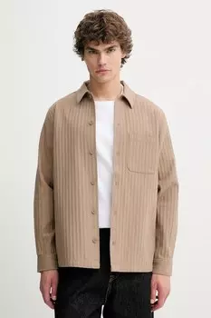 Хлопковая рубашка SADAMON Samsoe Samsoe, коричневый