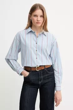 Хлопковая рубашка SAFFRON Barbour, синий