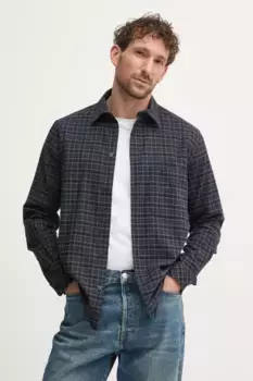 Хлопковая рубашка Samsoe Samsoe, темно-синий