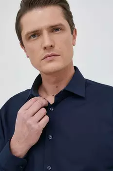 Хлопковая рубашка Seidensticker, темно-синий