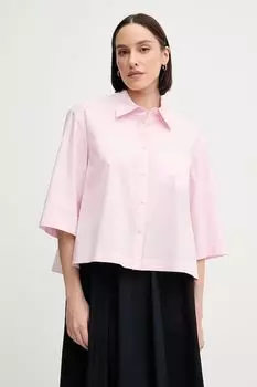 Хлопковая рубашка Sisley, розовый
