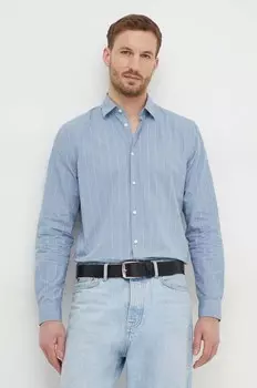 Хлопковая рубашка Sisley, синий