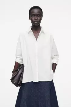 Хлопковая рубашка со складками - oversized fit COS, экрю