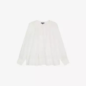 Хлопковая рубашка Soeur с открытым воротом свободного кроя, бежевый