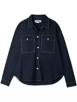 Хлопковая рубашка Sunnei, синий