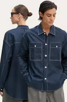 Хлопковая рубашка Sunnei, темно-синий