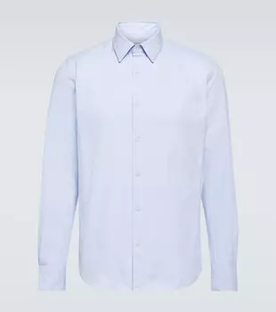 Хлопковая рубашка Sunspel, синий