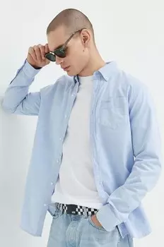 Хлопковая рубашка Superdry, синий