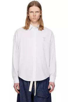 Хлопковая рубашка свободного кроя boxy fit Ami Paris, мультиколор