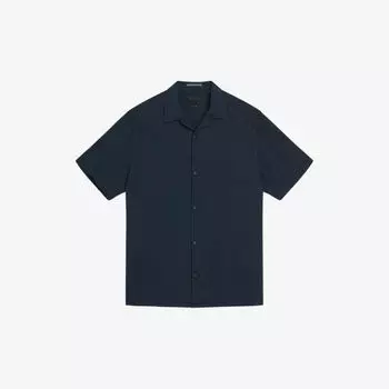 Хлопковая рубашка свободного кроя с короткими рукавами Digmer Ted Baker, темно-синий