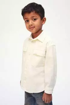 Хлопковая рубашка свободного покроя H&M, бежевый