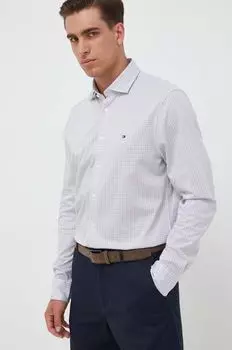 Хлопковая рубашка Tommy Hilfiger, серый