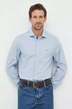 Хлопковая рубашка Tommy Hilfiger, синий