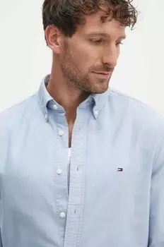 Хлопковая рубашка Tommy Hilfiger, синий