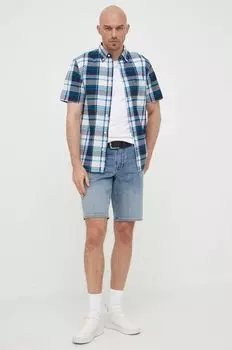 Хлопковая рубашка Tommy Hilfiger, темно-синий