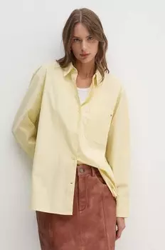 Хлопковая рубашка Tommy Hilfiger, желтый