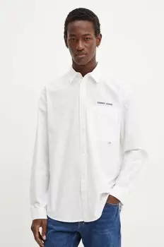 Хлопковая рубашка Tommy Jeans, белый