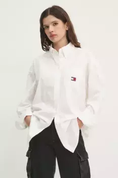 Хлопковая рубашка Tommy Jeans, белый