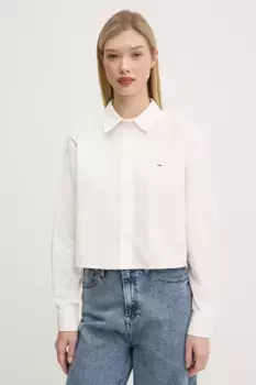 Хлопковая рубашка Tommy Jeans, белый