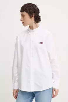 Хлопковая рубашка Tommy Jeans, белый