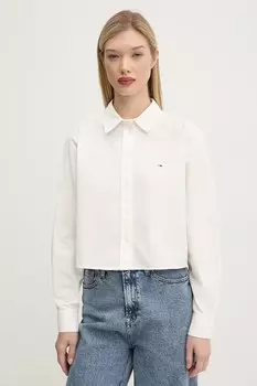 Хлопковая рубашка Tommy Jeans, белый
