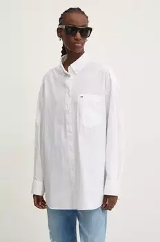 Хлопковая рубашка Tommy Jeans, белый