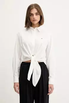 Хлопковая рубашка Tommy Jeans, белый