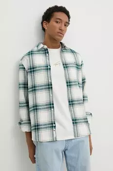 Хлопковая рубашка Tommy Jeans, бежевый