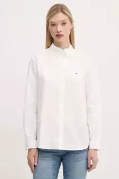 Хлопковая рубашка Tommy Jeans, бежевый