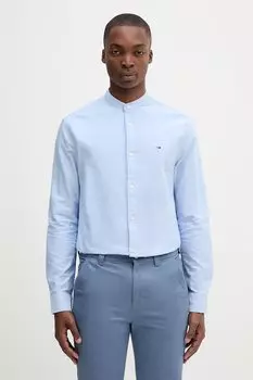 Хлопковая рубашка Tommy Jeans, синий