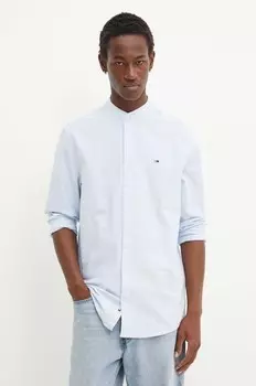 Хлопковая рубашка Tommy Jeans, синий