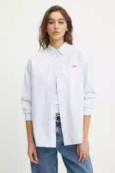 Хлопковая рубашка Tommy Jeans, синий