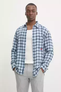 Хлопковая рубашка Tommy Jeans, синий