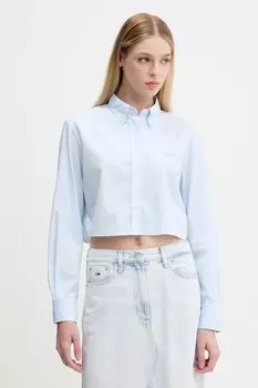 Хлопковая рубашка Tommy Jeans, синий