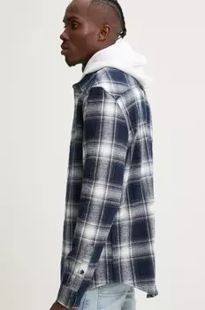 Хлопковая рубашка Tommy Jeans, темно-синий