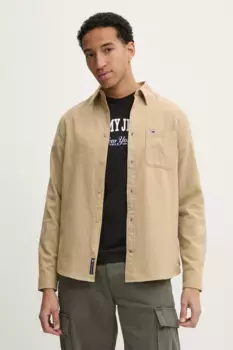 Хлопковая рубашка Tommy Jeans, зеленый