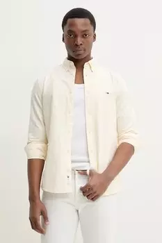 Хлопковая рубашка Tommy Jeans, желтый