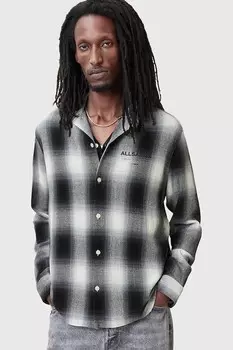 Хлопковая рубашка UNDERFADE Allsaints, серый