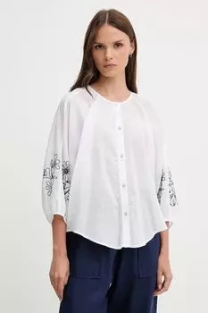 Хлопковая рубашка United Colors Of Benetton, белый