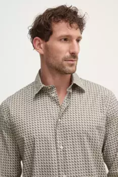 Хлопковая рубашка United Colors of Benetton, бежевый