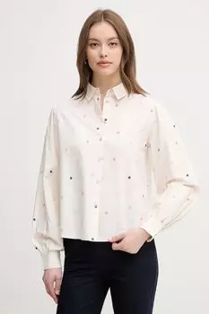 Хлопковая рубашка United Colors Of Benetton, бежевый