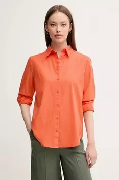 Хлопковая рубашка United Colors Of Benetton, оранжевый