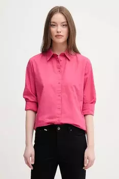 Хлопковая рубашка United Colors Of Benetton, розовый