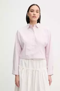 Хлопковая рубашка United Colors Of Benetton, розовый