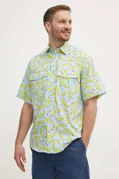 Хлопковая рубашка United Colors of Benetton, синий