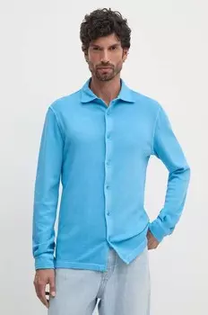 Хлопковая рубашка United Colors of Benetton, синий