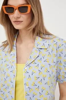 Хлопковая рубашка United Colors of Benetton, синий