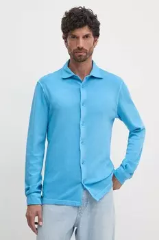 Хлопковая рубашка United Colors of Benetton, синий