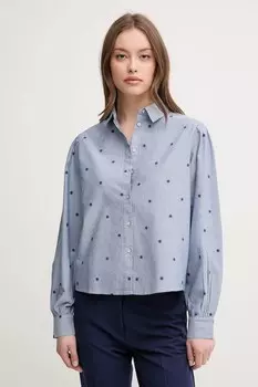 Хлопковая рубашка United Colors Of Benetton, синий