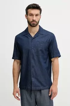 Хлопковая рубашка United Colors Of Benetton, темно-синий